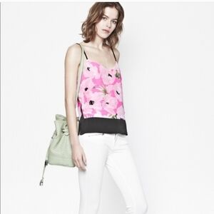 Floral Pink and Black Women's Top